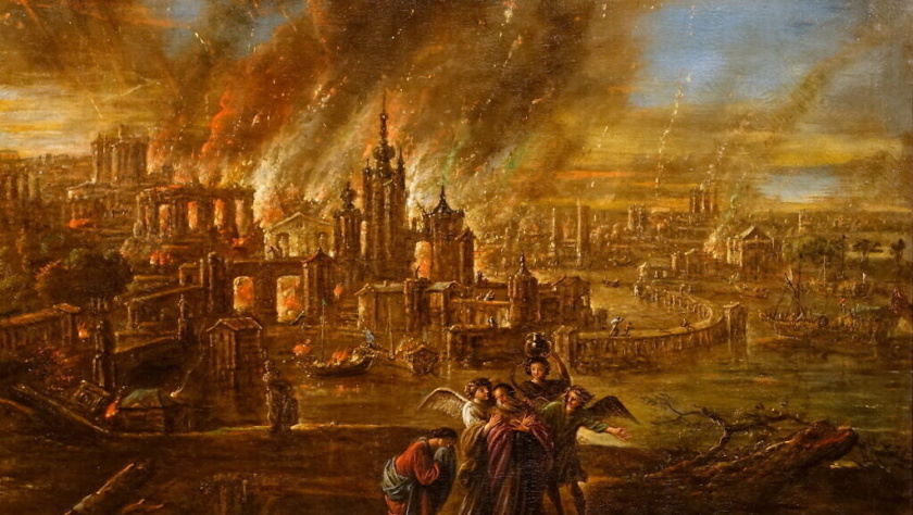 Sodoma e Gomorra em chamas por Jacob de Wet II, 1680 (Creative Commons)