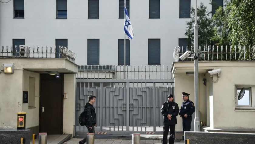 Embaixada de Israel em Moscou, Rússia, em 18 de setembro de 2018. (Vasily Maximov | AFP)