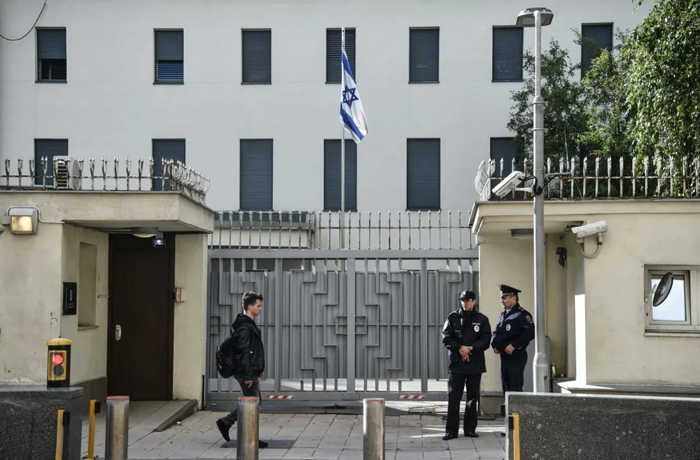 Embaixada de Israel em Moscou, Rússia, em 18 de setembro de 2018. (Vasily Maximov | AFP)