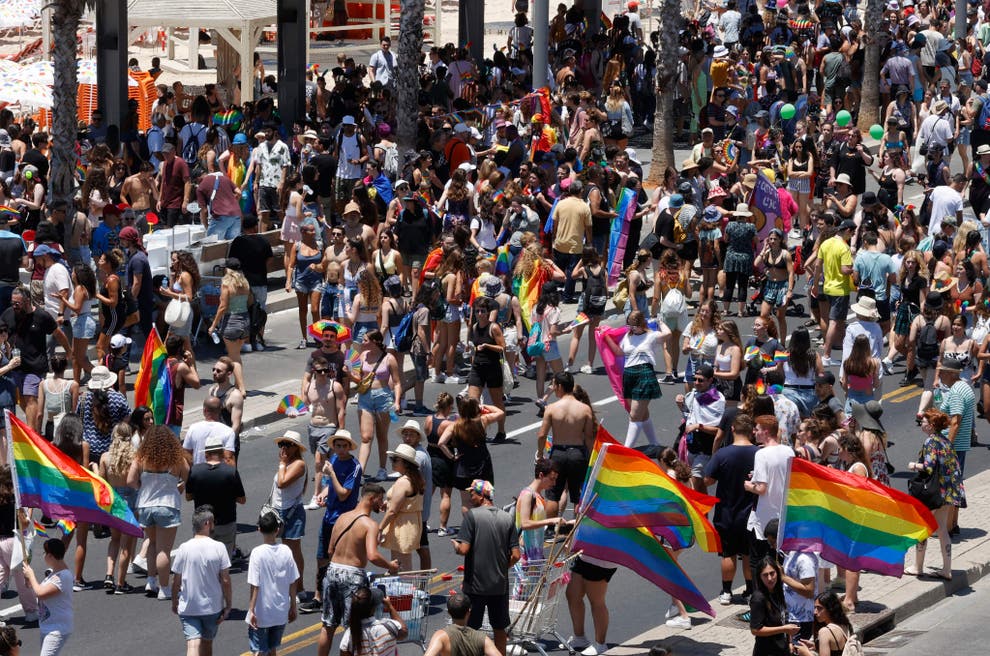 Orgulho de Tel Aviv em agosto: hackers iranianos foram acusados ​​de divulgar detalhes sobre a comunidade LGBTQ + de Israel (AFP via Getty Images)